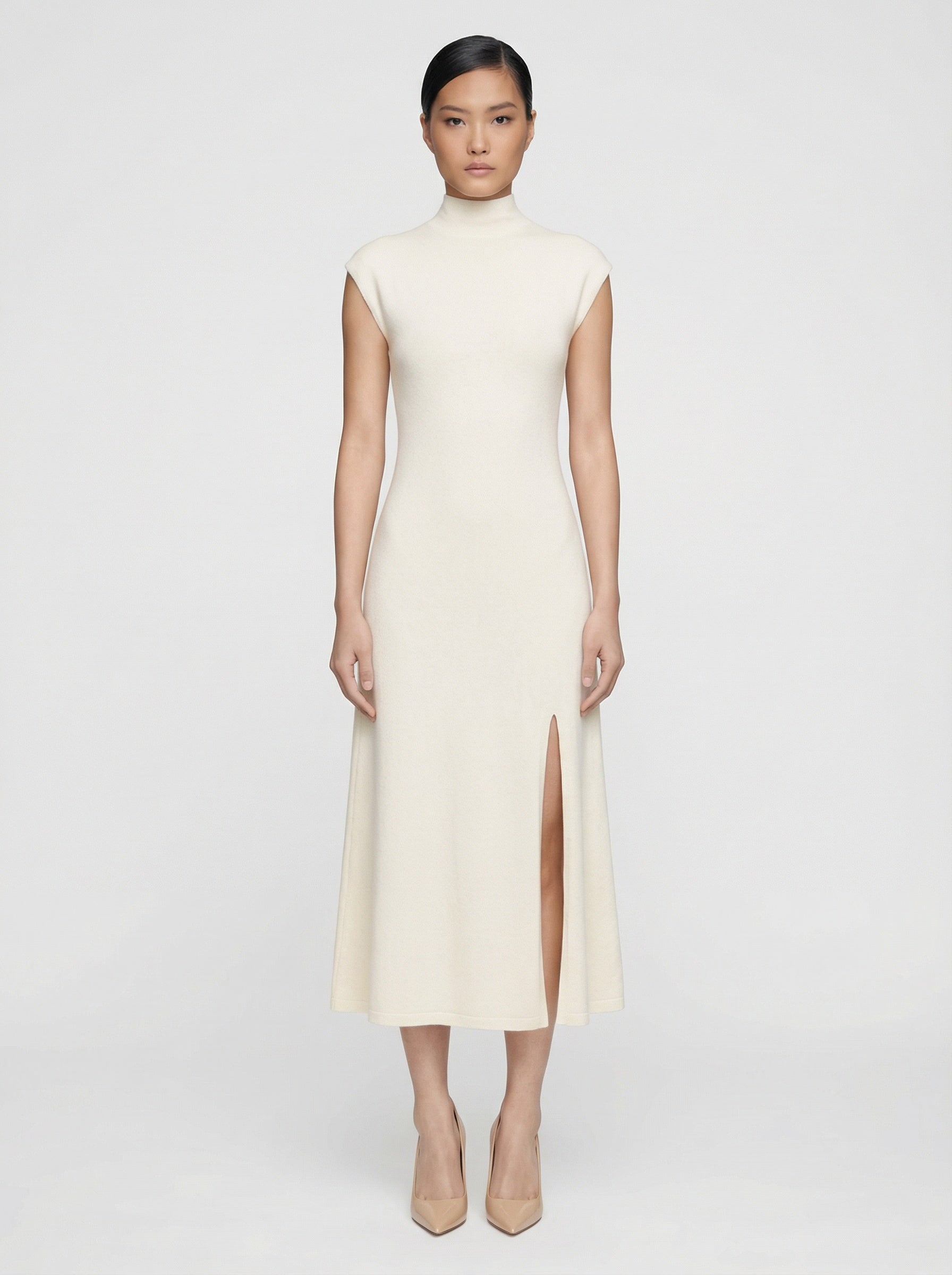 Margaux 100% Cashmere Open Back Dress-Beige – STAËL STUDIO