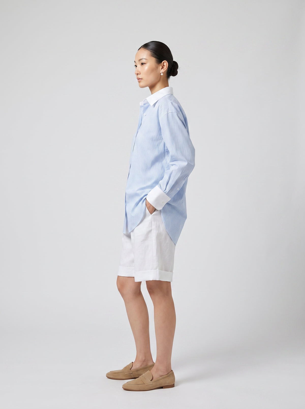 Carrie Cotton Blue Striped  Shirt