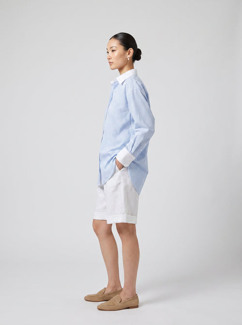 Carrie Cotton Blue Striped  Shirt