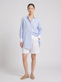 Carrie Cotton Blue Striped  Shirt