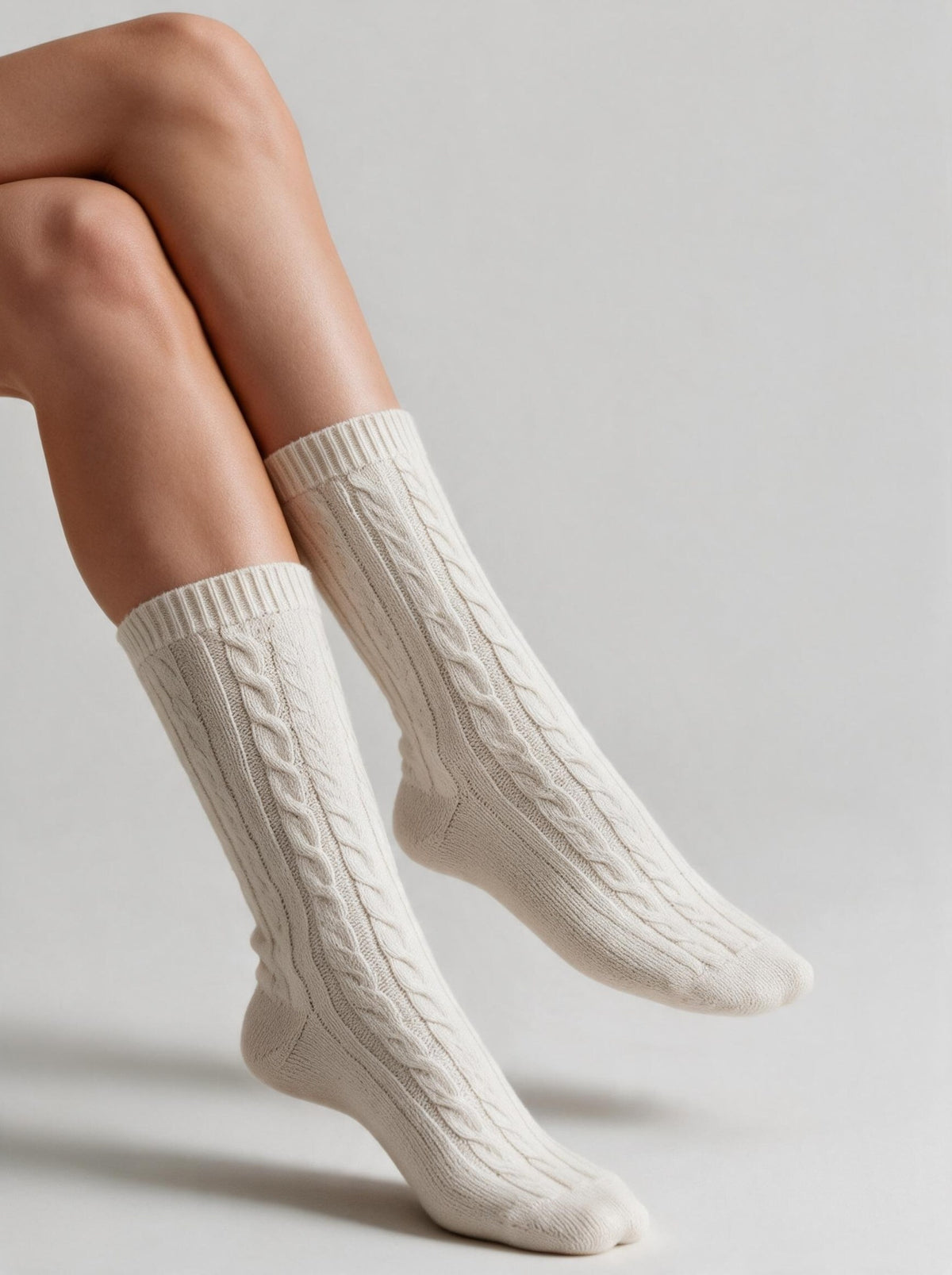 100% Cashmere Socks - Beige