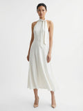 Florence 100% Silk  Halter Midi Dess- PRE ORDER