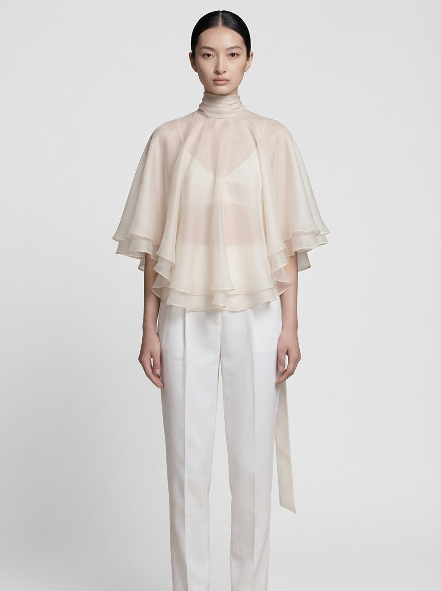 100% Silk  Cape Organza Top- PRE ORDER