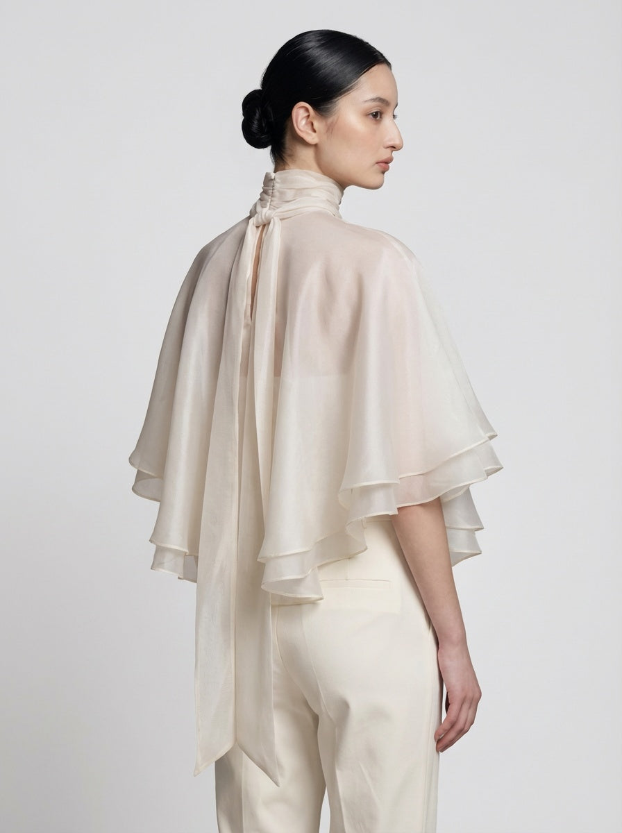 100% Silk  Cape Organza Top- PRE ORDER