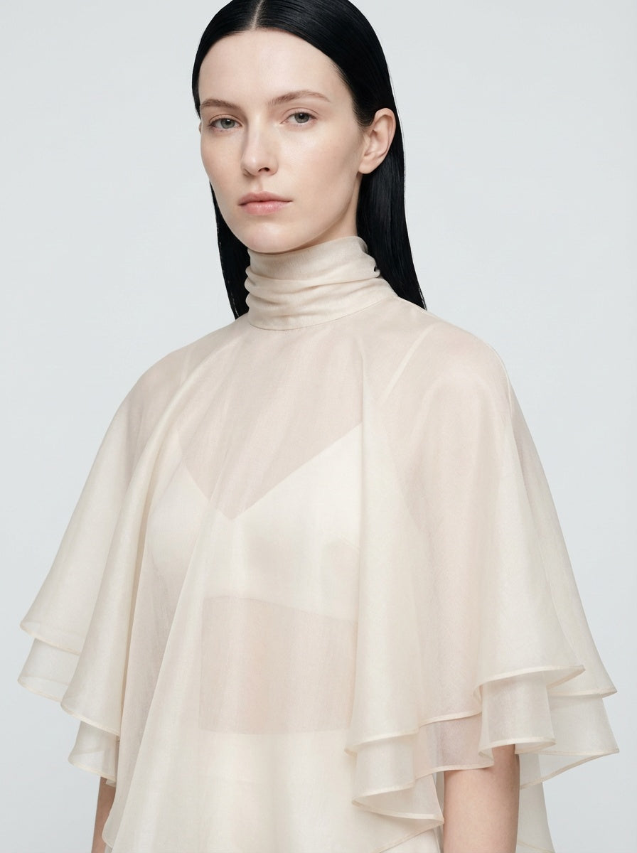 100% Silk  Cape Organza Top- PRE ORDER