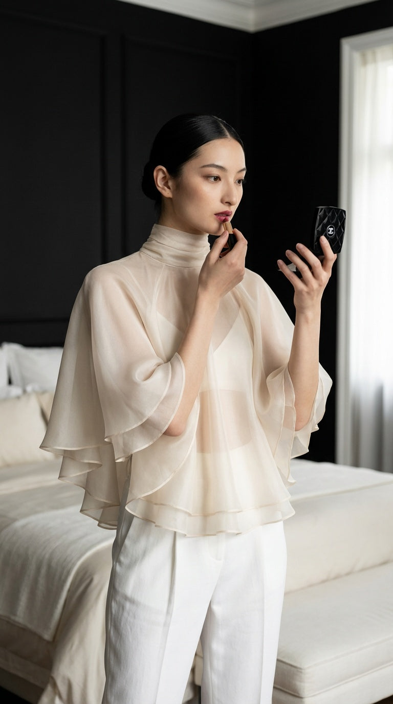 100% Silk  Cape Organza Top- PRE ORDER