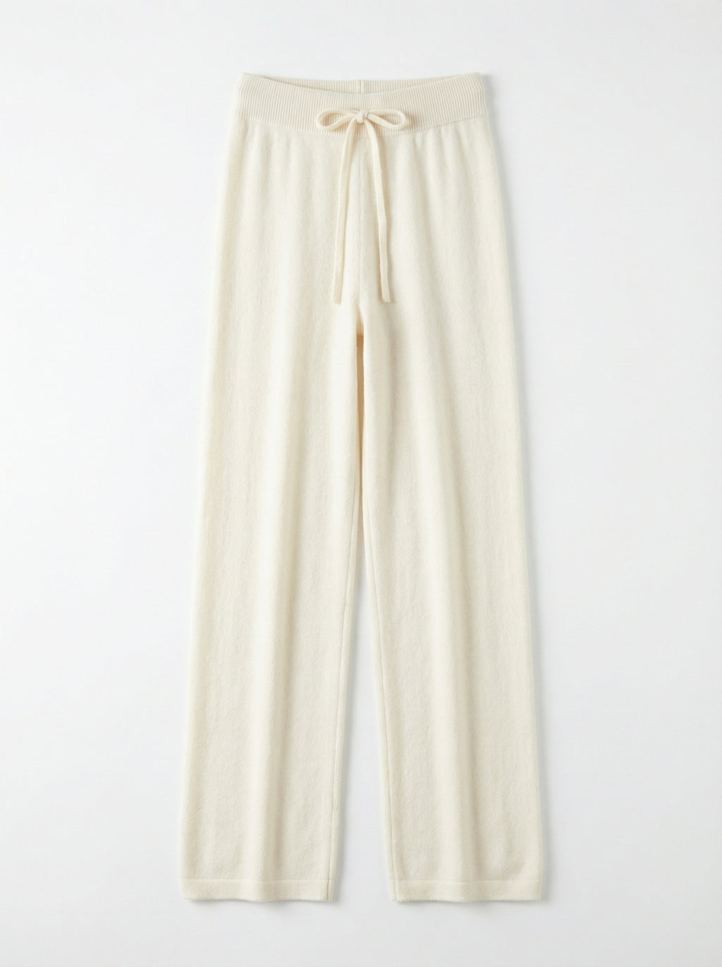 White pants with a drawstring on a white background