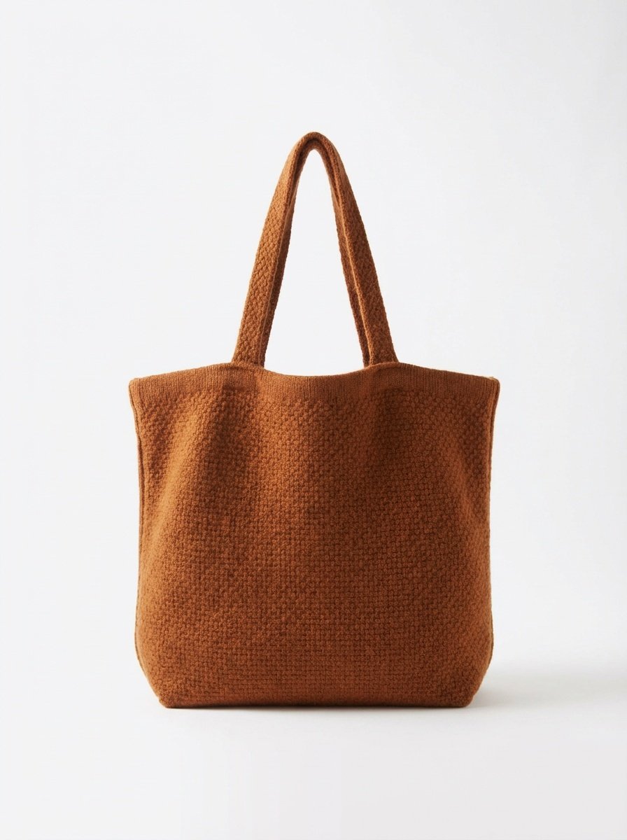 Jess Cashmere Wool Blend Knit Tote Bag-Burnt Orange