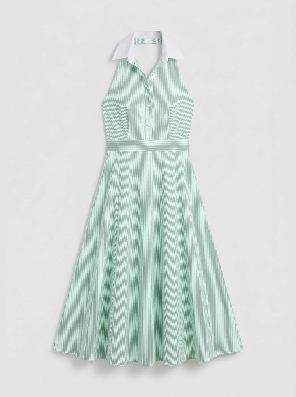 Florence 100% Cotton Open Back Dress - Green