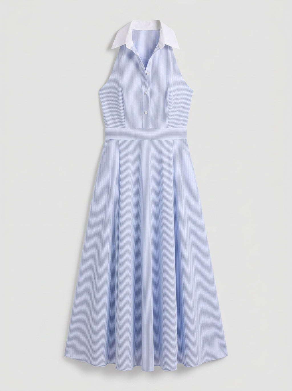 Florence 100% Cotton Open Back Dress - Blue