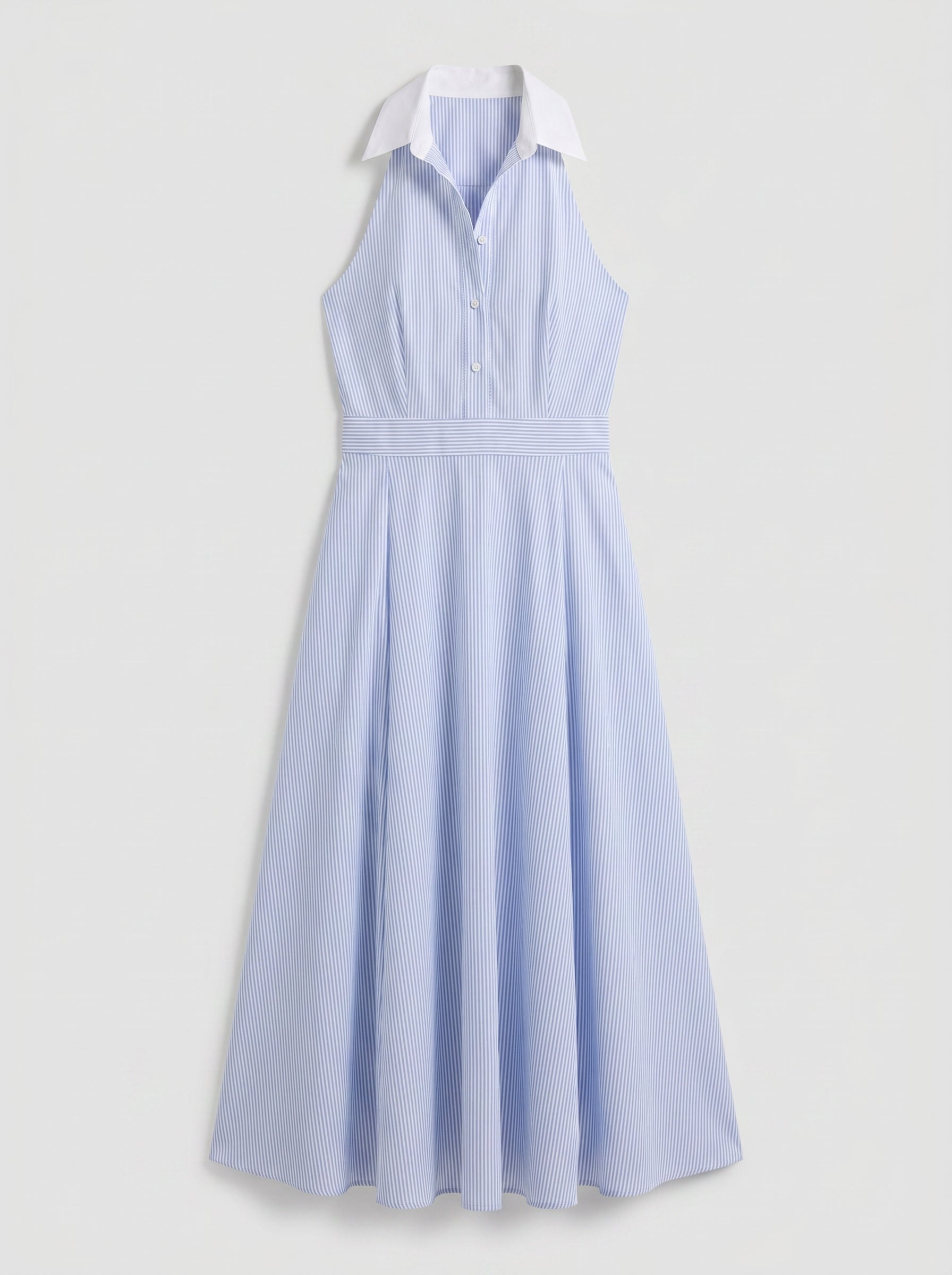 Florence 100% Cotton Open Back Dress - Blue