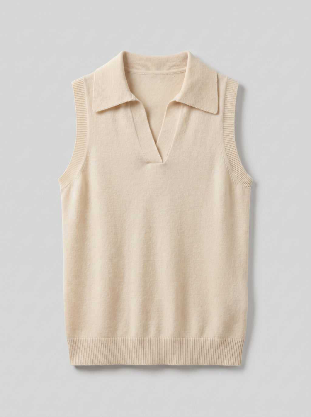 Colette 100% Sleeveless Cashmere Polo Neck Top