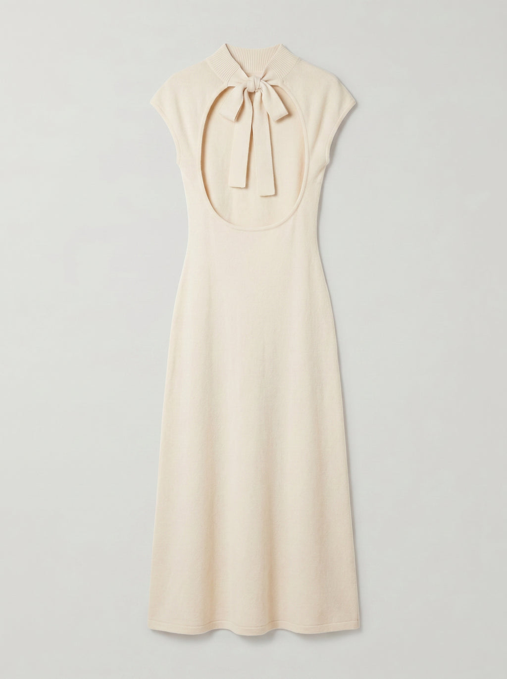 Margaux 100% Cashmere Open Back Dress-Beige