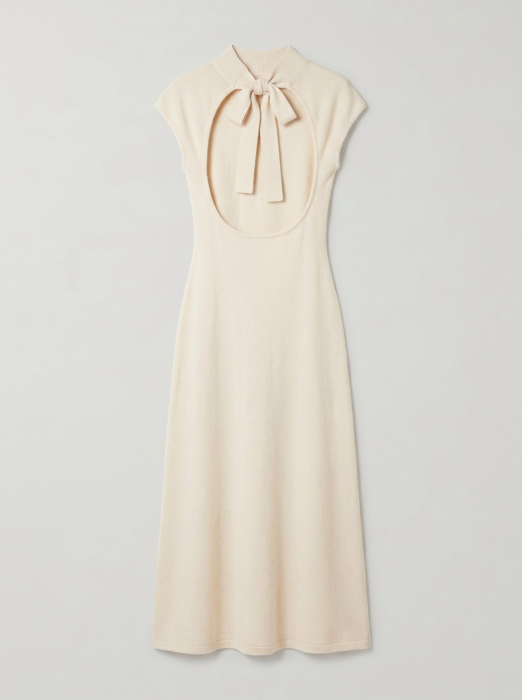 Margaux 100% Cashmere Open Back Dress-Beige