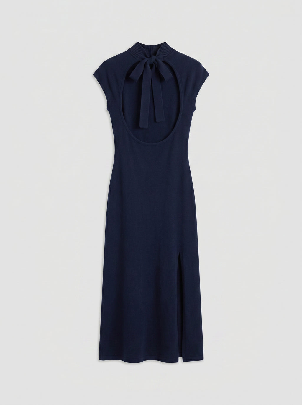 Margaux 100% Cashmere Open Back Dress-Navy