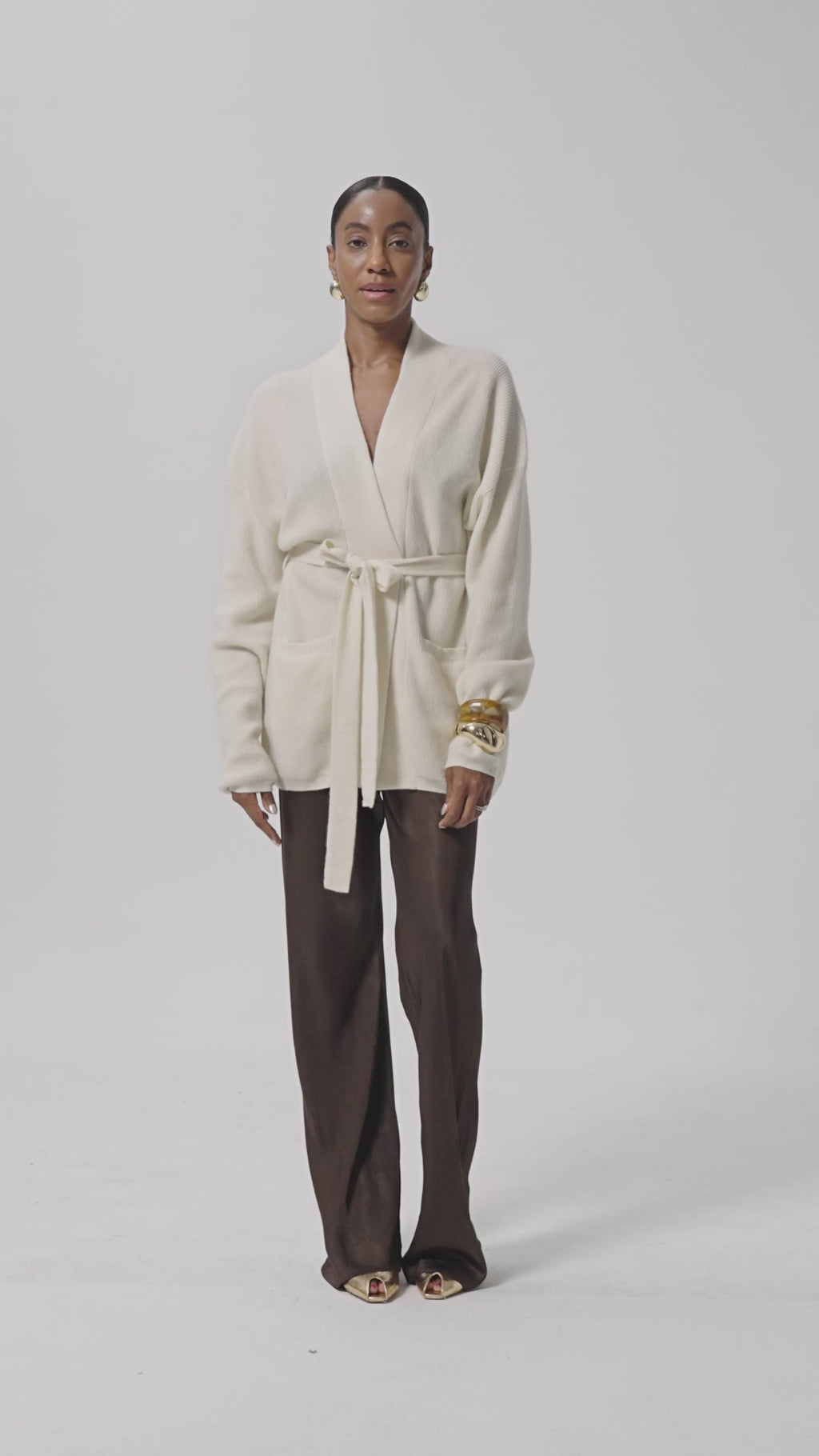 Eloise  100% Cashmere Ribbed Oversized Cardigan